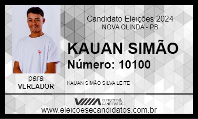 Candidato KAUAN SIMÃO 2024 - NOVA OLINDA - Eleições