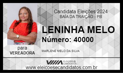 Candidato LENINHA MELO 2024 - BAÍA DA TRAIÇÃO - Eleições