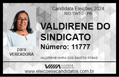 Candidato VALDIRENE DO SINDICATO 2024 - RIO TINTO - Eleições