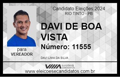 Candidato DAVI DE BOA VISTA 2024 - RIO TINTO - Eleições