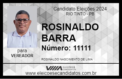 Candidato ROSINALDO BARRA 2024 - RIO TINTO - Eleições