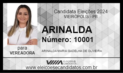 Candidato ARINALDA 2024 - VIEIRÓPOLIS - Eleições