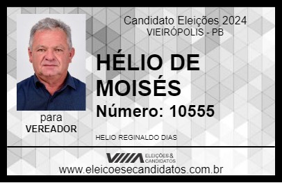 Candidato HÉLIO DE MOISÉS 2024 - VIEIRÓPOLIS - Eleições