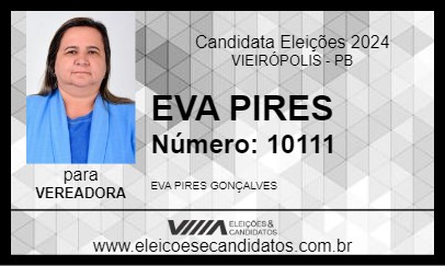 Candidato EVA PIRES 2024 - VIEIRÓPOLIS - Eleições