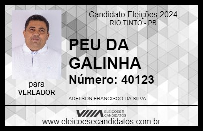 Candidato PEU DA GALINHA 2024 - RIO TINTO - Eleições