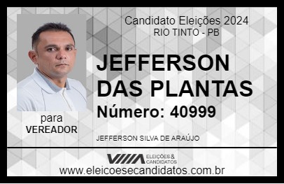 Candidato JEFFERSON DAS PLANTAS 2024 - RIO TINTO - Eleições