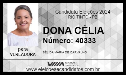 Candidato DONA CÉLIA 2024 - RIO TINTO - Eleições