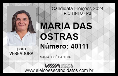 Candidato MARIA DAS OSTRAS 2024 - RIO TINTO - Eleições