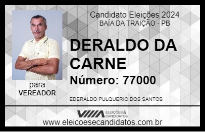 Candidato DERALDO DA CARNE 2024 - BAÍA DA TRAIÇÃO - Eleições