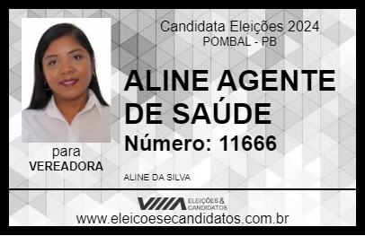 Candidato ALINE AGENTE DE SAÚDE 2024 - POMBAL - Eleições