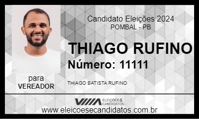 Candidato THIAGO RUFINO 2024 - POMBAL - Eleições