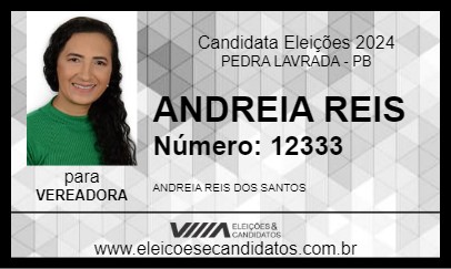 Candidato ANDREIA REIS 2024 - PEDRA LAVRADA - Eleições