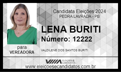 Candidato LENA BURITI 2024 - PEDRA LAVRADA - Eleições