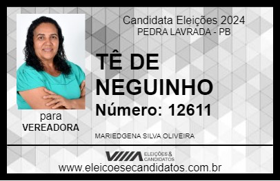 Candidato TÊ DE NEGUINHO 2024 - PEDRA LAVRADA - Eleições