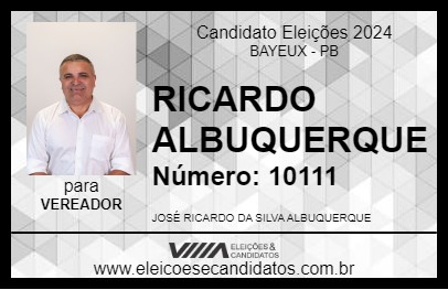 Candidato RICARDO ALBUQUERQUE 2024 - BAYEUX - Eleições