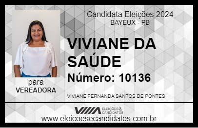 Candidato VIVIANE DA SAÚDE 2024 - BAYEUX - Eleições