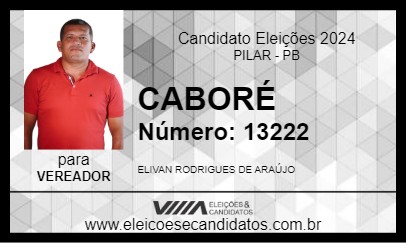 Candidato CABORÉ 2024 - PILAR - Eleições