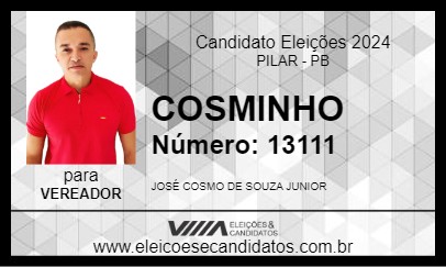 Candidato COSMINHO 2024 - PILAR - Eleições