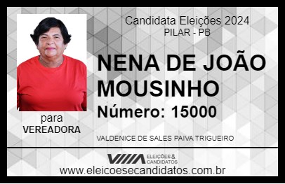 Candidato NENA DE JOÃO MOUSINHO 2024 - PILAR - Eleições