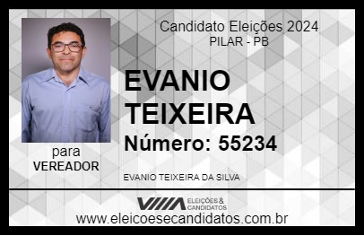 Candidato EVANIO TEIXEIRA 2024 - PILAR - Eleições