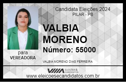 Candidato VALBIA MORENO 2024 - PILAR - Eleições