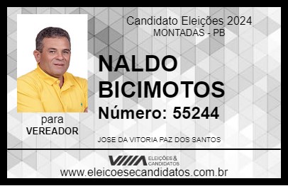 Candidato NALDO BICIMOTOS 2024 - MONTADAS - Eleições