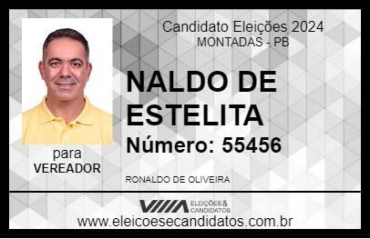 Candidato NALDO DE ESTELITA 2024 - MONTADAS - Eleições