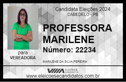 Candidato PROFESSORA MARILENE 2024 - CABEDELO - Eleições