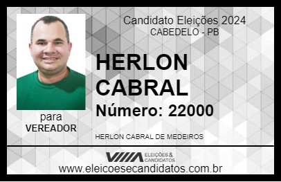 Candidato HERLON CABRAL 2024 - CABEDELO - Eleições