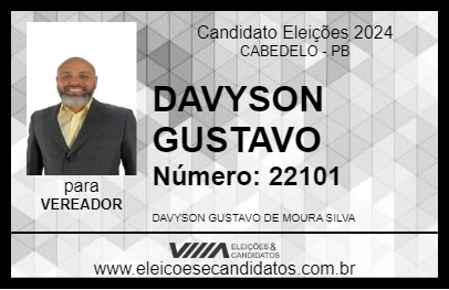 Candidato DAVYSON GUSTAVO 2024 - CABEDELO - Eleições