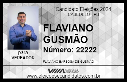 Candidato FLAVIANO GUSMÃO 2024 - CABEDELO - Eleições