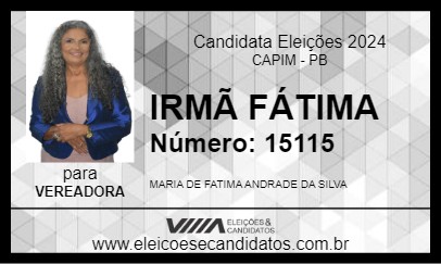 Candidato IRMÃ FÁTIMA 2024 - CAPIM - Eleições