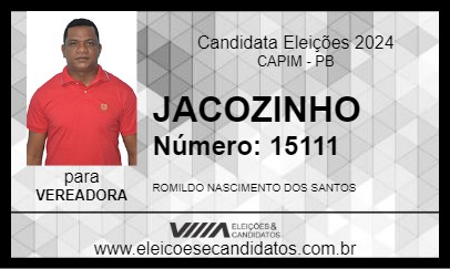 Candidato JACOZINHO 2024 - CAPIM - Eleições