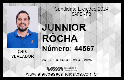 Candidato JUNNIOR RÔCHA 2024 - SAPÉ - Eleições