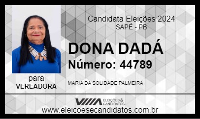 Candidato DONA DADÁ 2024 - SAPÉ - Eleições