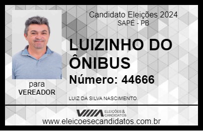 Candidato LUIZINHO DO ÔNIBUS 2024 - SAPÉ - Eleições