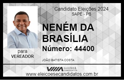 Candidato NENÉM DA BRASÍLIA 2024 - SAPÉ - Eleições