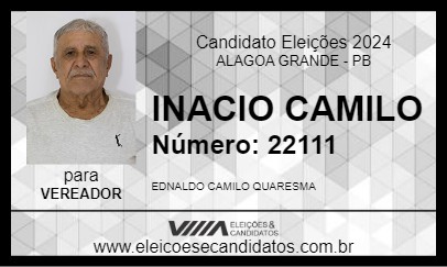 Candidato INACIO CAMILO 2024 - ALAGOA GRANDE - Eleições