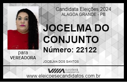 Candidato JOCELMA DO CONJUNTO 2024 - ALAGOA GRANDE - Eleições