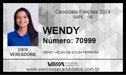 Candidato WENDY 2024 - SAPÉ - Eleições