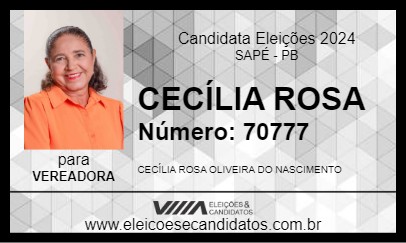 Candidato CECÍLIA ROSA 2024 - SAPÉ - Eleições