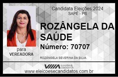 Candidato ROZÂNGELA DA SAÚDE 2024 - SAPÉ - Eleições