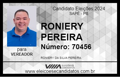 Candidato RONIERY PEREIRA 2024 - SAPÉ - Eleições