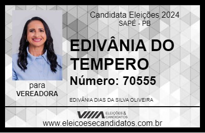 Candidato EDIVÂNIA DO TEMPERO 2024 - SAPÉ - Eleições