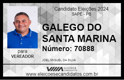 Candidato GALEGO DO SANTA MARINA 2024 - SAPÉ - Eleições