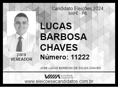 Candidato LUCAS BARBOSA CHAVES 2024 - SAPÉ - Eleições