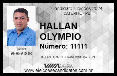 Candidato HALLAN OLYMPIO 2024 - CATURITÉ - Eleições