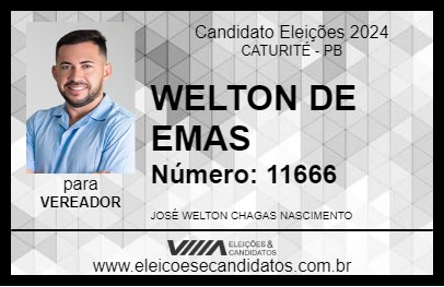 Candidato WELTON DE EMAS 2024 - CATURITÉ - Eleições