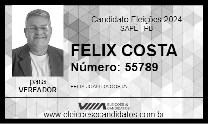 Candidato FELIX COSTA 2024 - SAPÉ - Eleições