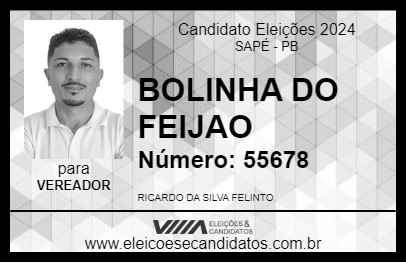 Candidato BOLINHA DO FEIJAO 2024 - SAPÉ - Eleições